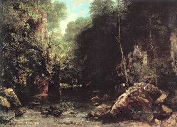 影の小川 ピュイノワールの流れ 風景 ギュスターヴ・クールベの森 Oil Paintings